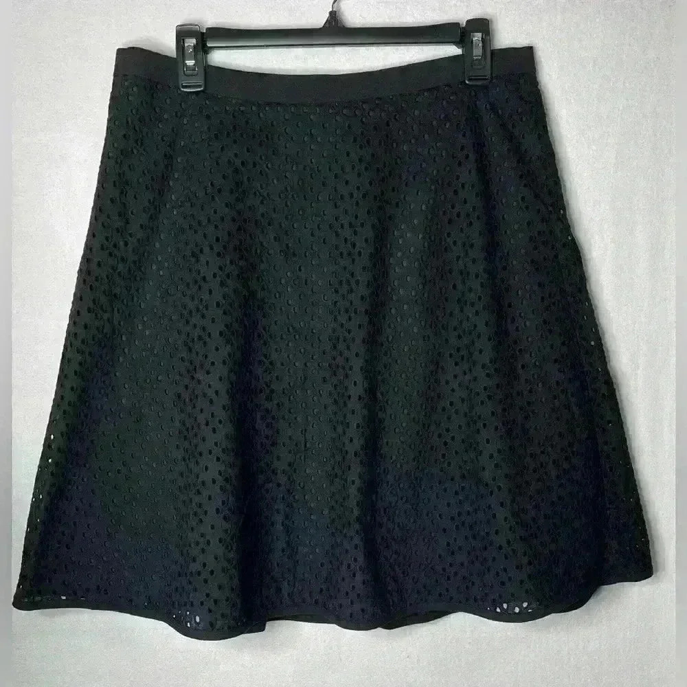 ANN TAYLOR Womens Black Eyelet Skirt Size 10